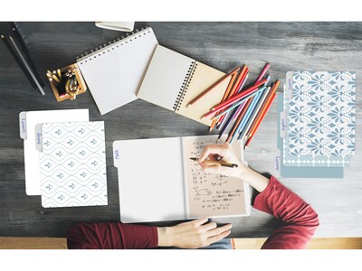 Better Office Soft Floral Tile Heavy-Duty File Folders, 1/3-Cut Tab, Letter Size, Paper Stock, 18/Pack (80033-18PK)