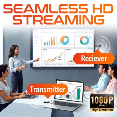 Delton E2 Wireless Transmitter and Receiver, Portable HDMI Extender, Grey (DTEHDMI2)