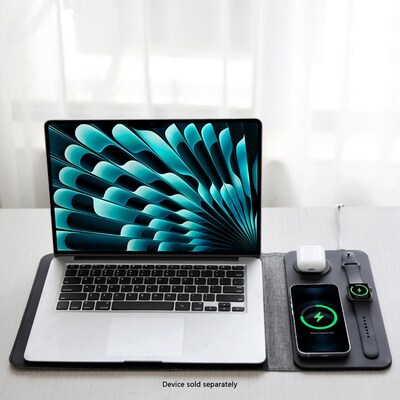 SaharaCase 14" Leather Laptop Sleeve with Wireless Charging, Black (LT00077)