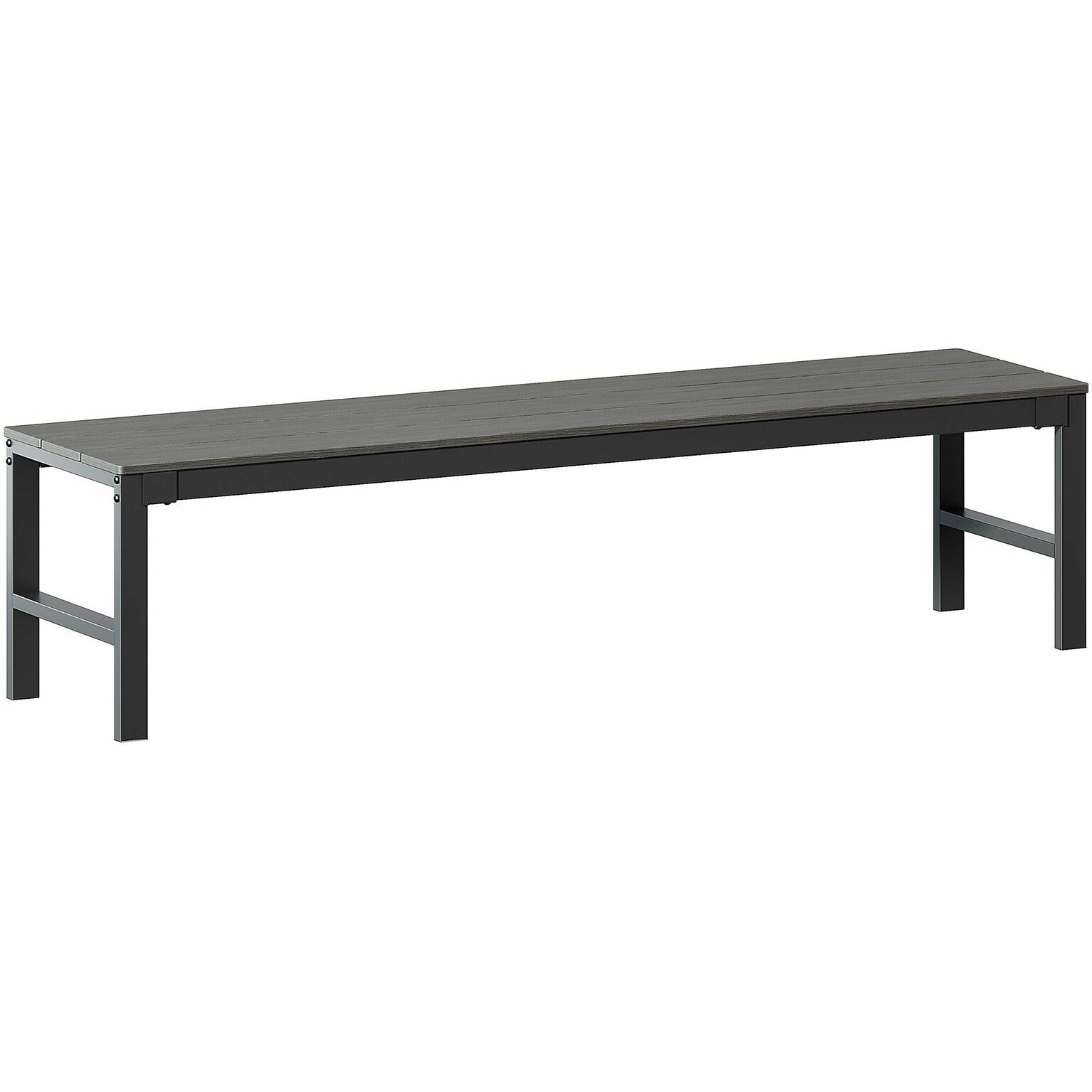 Lorell Faux Wood Outdoor Bench, Gray (LLR42670)