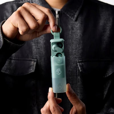 Skullcandy Dime Evo True Wireless Noise-Isolating Earbuds, Bluetooth, Preppy Sage (S2DTW-S795)