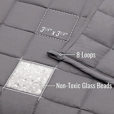DMI Microfiber Weighted Blanket, 80? x 60?, 17lbs, Gray (650-1114-0600)