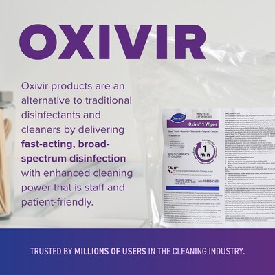 Oxivir Disinfecting Wipes Refill, Fresh Citrus Scent, 160 Wipes/Container, 4/Carton (100823906)