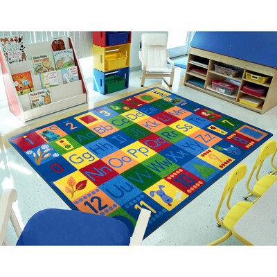 Joy Carpets Around the Block II Nylon 5'4" x 7'8" Machine Tufted Rug, Multicolored (2009C)