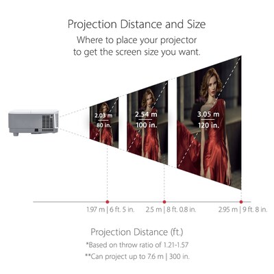 ViewSonic Business PG707W DLP Projector, White