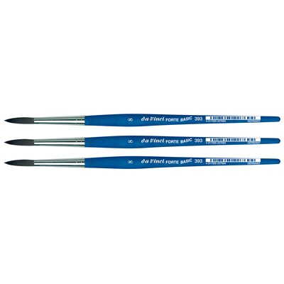 da Vinci FORTE BASIC Acrylic Synthetic Bristle, Round Brush, 3/Pack (DVXVA3938-3)