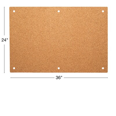 Excello Brands Cork Bulletin Board, Black and Gold Wall Posts, 24" x 36" (CRKBRD-2436-BG)