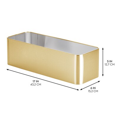 mDesign 3-Roll Steel Toilet Paper Storage Holder, Soft Brass (25982)