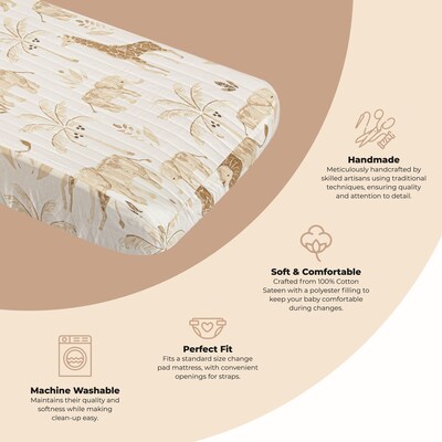 Crane Baby Kendi Change Pad Cover, Safari (BC-120CPC)