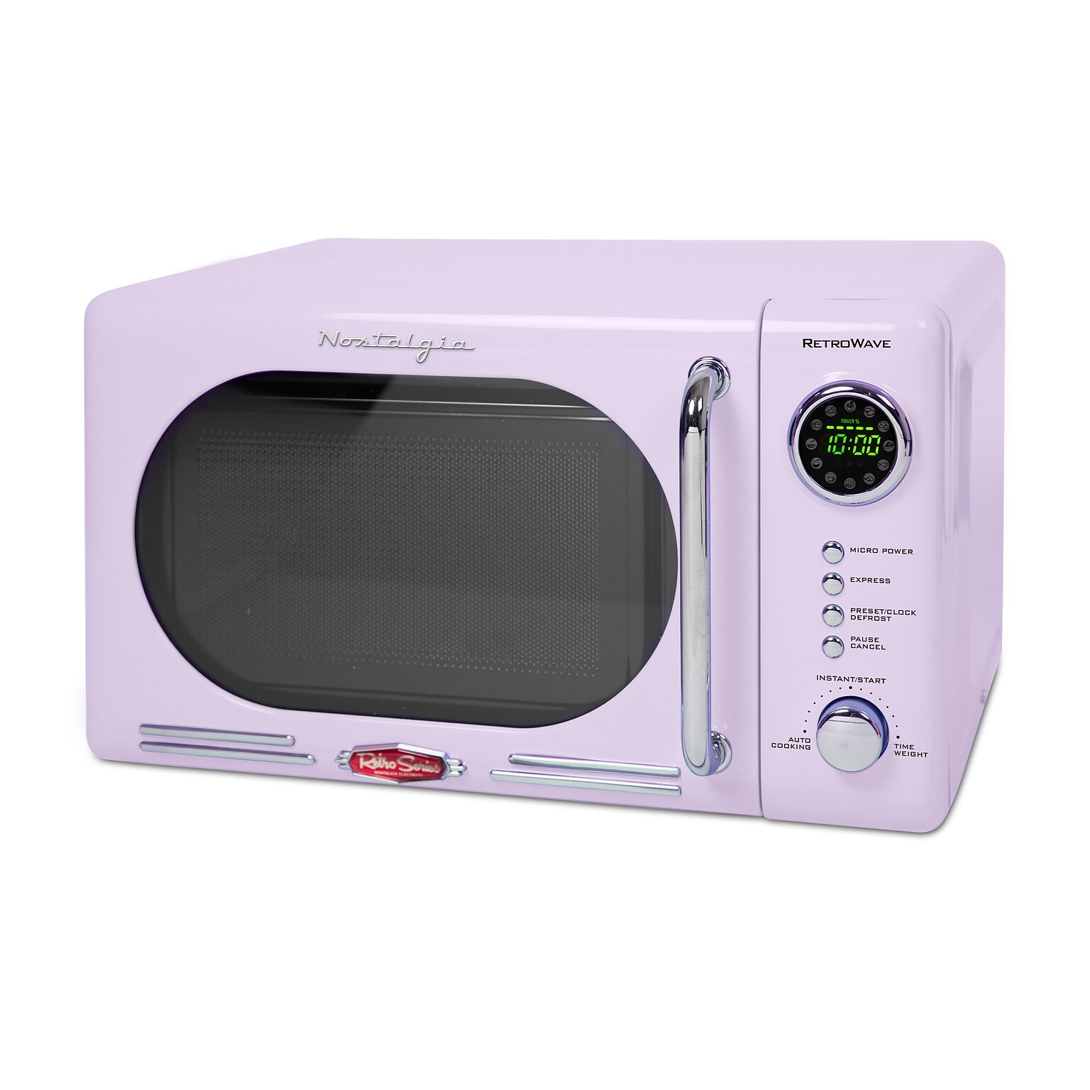 Nostalgia Retro 0.7 Cubic Foot Countertop Microwave, Lavender (NRMO7LV6A)