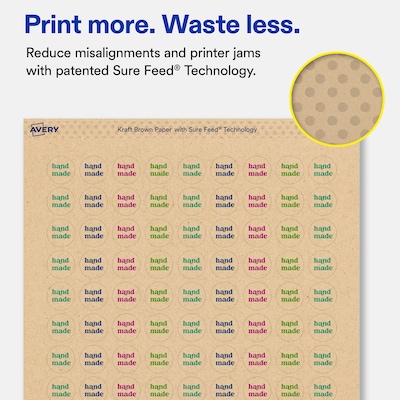 Avery Round Laser/Inkjet Multipurpose Labels, Kraft Brown, 108 Labels/Sheet, 25 Sheets/Pack (19479311156)
