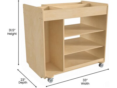 Flash Furniture Bright Beginnings Mobile 8-Section Storage Cart, 31.5"H x 33"W x 23"D, Natural Birch Plywood (MK-ME14504-GG)