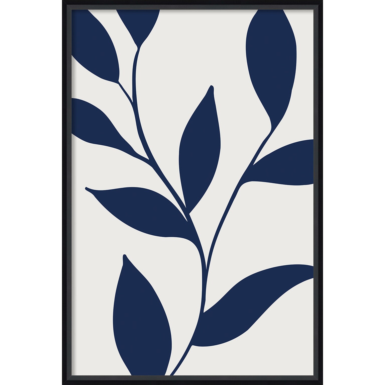Amanti Art Modern Blue Botanical Abstract Print No 1 by The Creative Bunch Studio Wood Framed Wall Art Print, 23 x 33