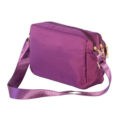 Nicci Polyester Cross-Body Quilted Bag, Purple (CBMGN01-PUR)