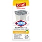 Glad Medium Drawstring Trash Bags with Clorox, 8 Gallon, Grey, Lemon Fresh Bleach Scent, 26/Box(79316)