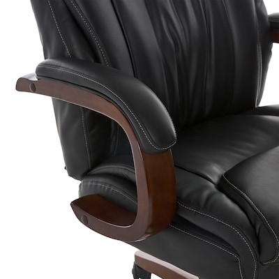 La-Z-Boy Big & Tall Edmonton Ergonomic Bonded Leather Swivel Executive Chair, Black (45764A)