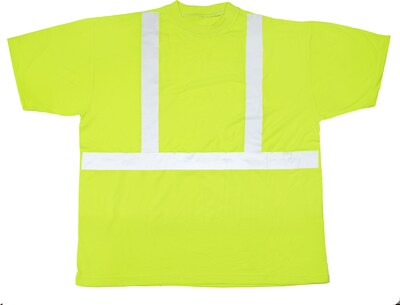 Mutual Industries High Visibility Short Sleeve T-Shirt, ANSI Class R2, Lime, X-Large (16355-0-4)