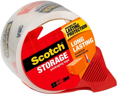 Scotch Long Lasting Storage Packing Tape with Dispenser, 1.88" x 38.2 yds., Clear (3651C/3650S-RD)