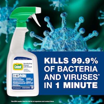 Comet Professional Multi Purpose Disinfecting Liquid Cleaner with Bleach Spray, 32 fl. oz., 8/Carton (30314)