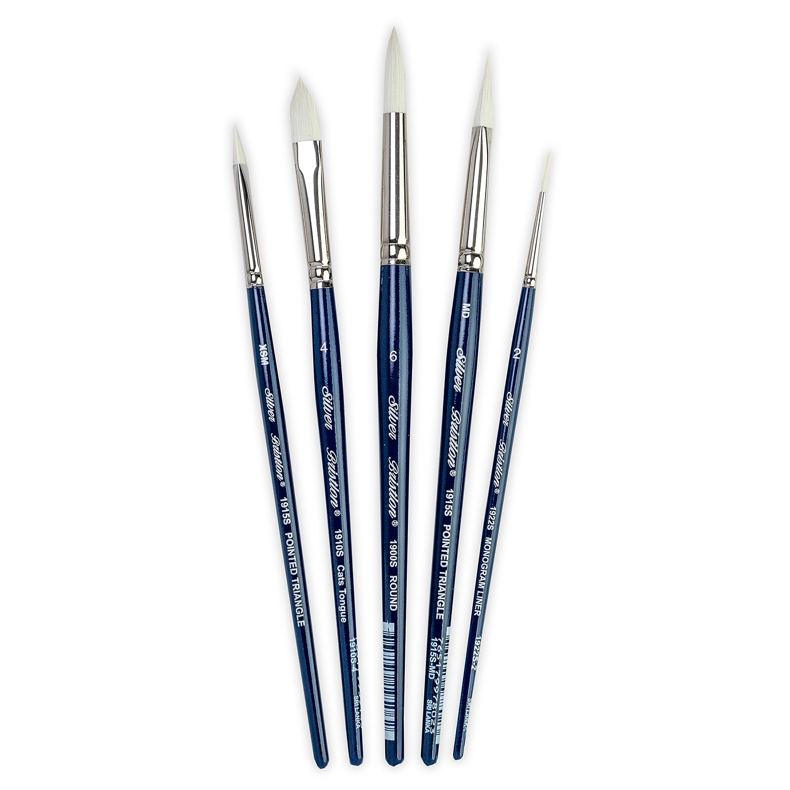 Silver Brush Bristlon Triangle Cats Tongue Brushes, 5/Pack (SLVBR1956)