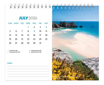 2026 BrownTrout Beaches 7.5" x 6" Monthly Desk Calendar (9798330702343)