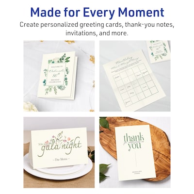 Avery Embossed General Use Note Cards, Matte Ivory, 60/Pack (08317)