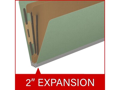Medical Arts Press Pressboard Classification Folder, 2 Dividers, 2" Expansion, Legal Size, Green, 10/Box (DV-T52-26-3AGN)