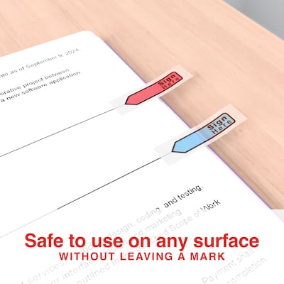 Staples "Sign Here" Message Flags, Assorted Colors, 120 Flags/Pack (ST62860)