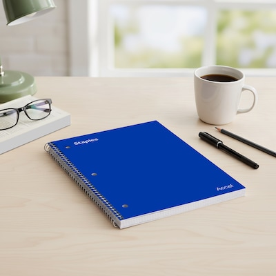 Staples Premium Poly 5-Subject Notebook, 8.5" x 11", College Ruled, 200 Sheets, Blue (TR58318)