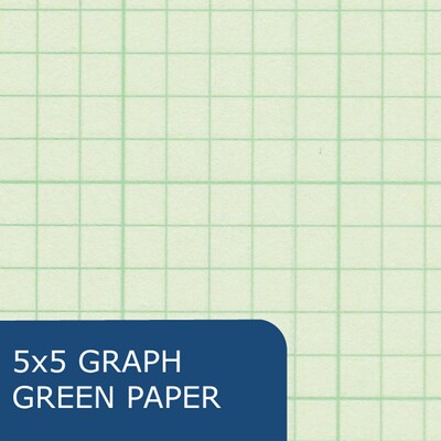 Roaring Spring Paper Products 8.5" x 11" Engineer Pad, 15 lb. Green Tinted Paper, 5x5 Grid Layout, 12 Pads/Case (95589CS)
