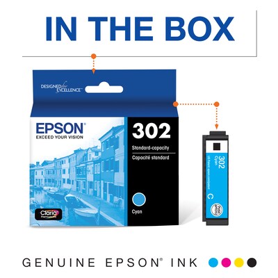 Epson T302 Cyan Standard Yield Ink Cartridge
