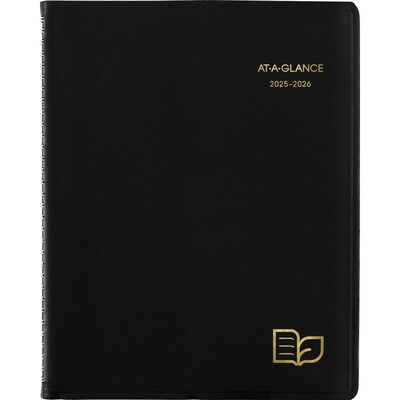 2025-2026 AT-A-GLANCE Recycled 8.25 x 11 Academic Weekly & Monthly Appointment Book, Faux Leather