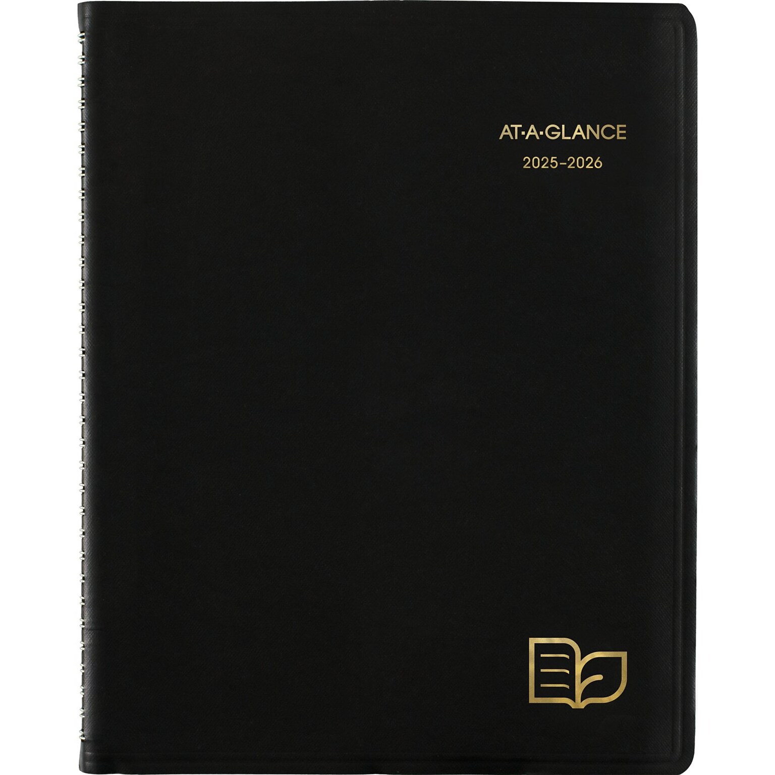 2025-2026 AT-A-GLANCE Recycled 8.25 x 11 Academic Weekly & Monthly Appointment Book, Faux Leather Cover, Black (70-957G-05-26)