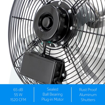 Vie Air 14 Shutter Exhaust Fan, Silver (938122810M)
