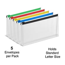 Staples Plastic File Pocket, Check Size, Assorted Colors, 5/Pack (TR51840)