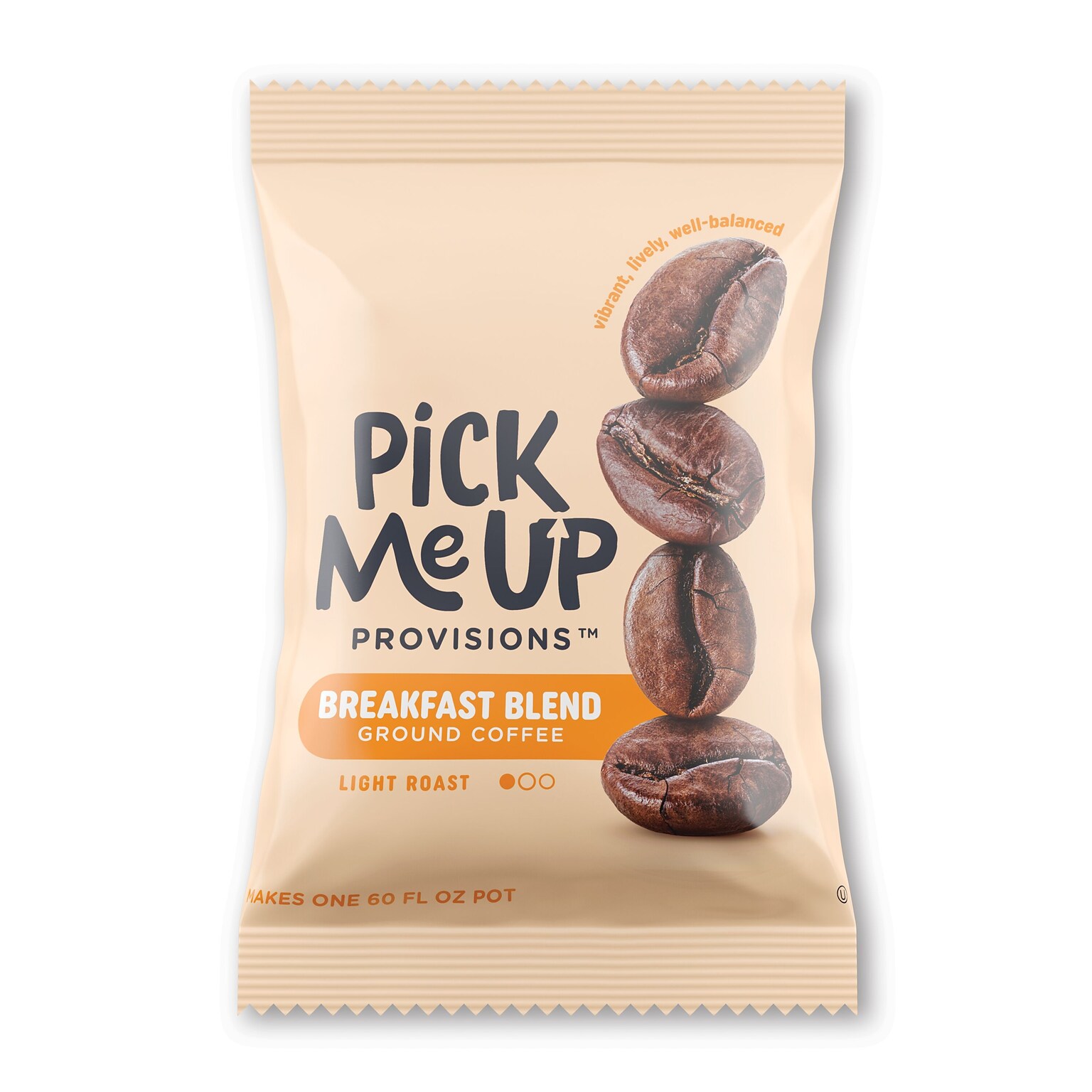 Pick Me Up Provisions™ Breakfast Blend Coffee Fraction Pack, Light Roast, 42/Carton (23737)