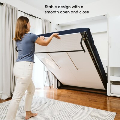 Bestar Avalon 61W Full Murphy Bed - High-Gloss White