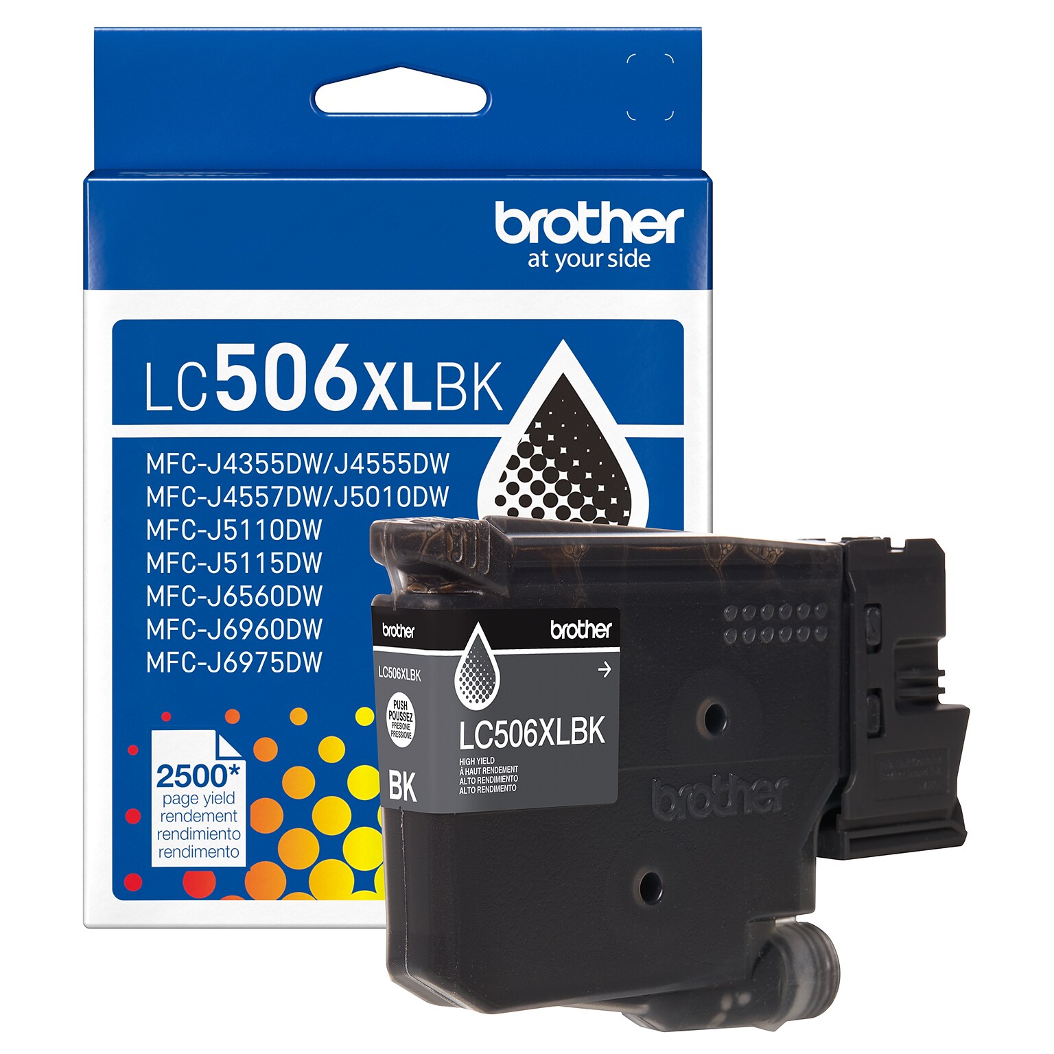 Brother LC506XL Black High Yield Ink Cartridge, Prints Up to 2,500 Pages (LC506XLBKS)