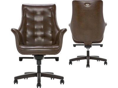 Thomasville Furniture Brooks Ergonomic Bonded Leather Swivel Executive Chair, Brown (51493-BRN)