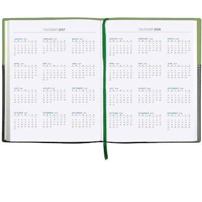 2027 Excello Brands 8" x 10" Weekly & Monthly Standard Planner, Paperboard Cover, Green/Black (PKT-CY27-810-GN)