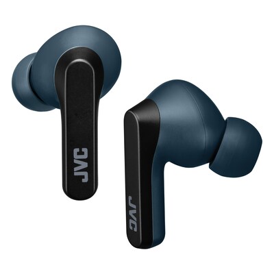 JVC RIPTIDZ True Wireless Earbuds with Charging Case, Bluetooth, Navy (HAA9TA)