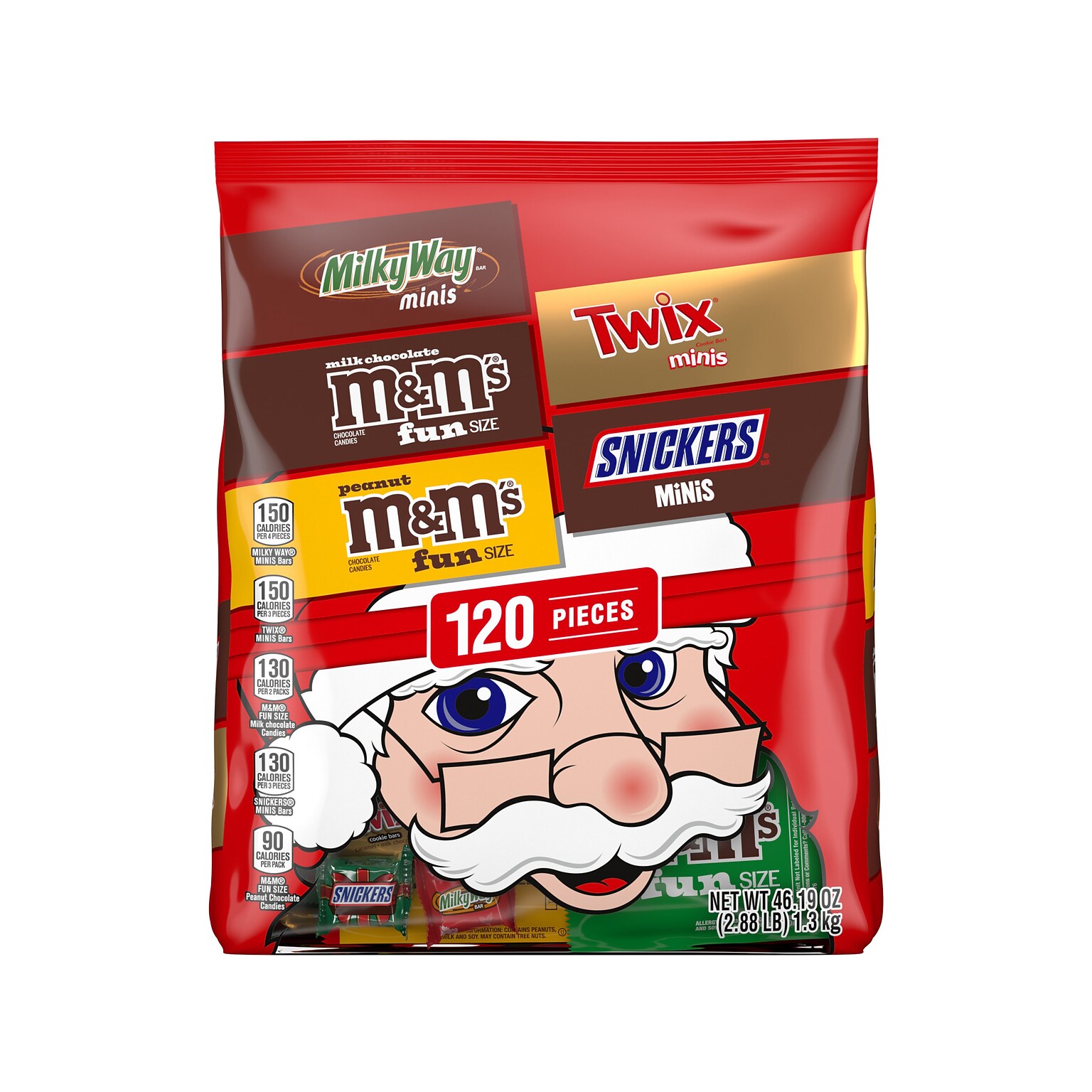 Mars Christmas Chocolate Candy, Assorted Flavors, 46.19 oz., 120 Pieces (466183)