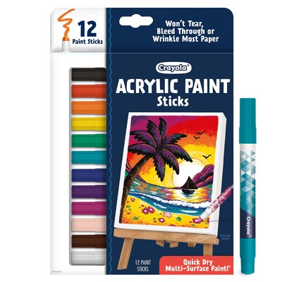 Crayola Acrylic Paint Doodle Sticks, Assorted Colors, 12/Pack, 2/Bundle (BIN546213-2)