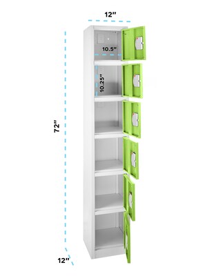 AdirOffice 72"H 6-Tier Green Storage Locker (ADI629-206-GRN-DL)