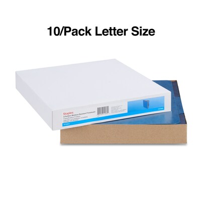 Staples® Moisture Resistant Classification Folders, 2-Dividers, 2.5" Expansion, Letter Size, Dark Blue, 10/Box (ST614620-CC)