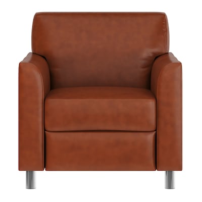 Flash Furniture Hercules Diplomat LeatherSoft Reception Chair, Cognac/Chrome Legs (BT8271CGCHR)