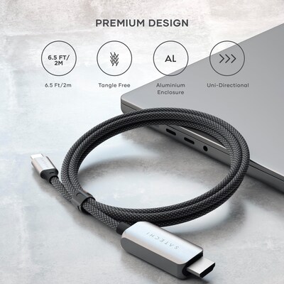 Satechi USB-C to HDMI 2.1 8K Cable, Space Gray (ST-YH8KCM)