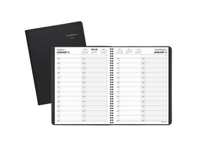 2024 AT-A-GLANCE 8.75" x 11.5" Daily Two-Person Appointment Book, Black (70-222-05-24)