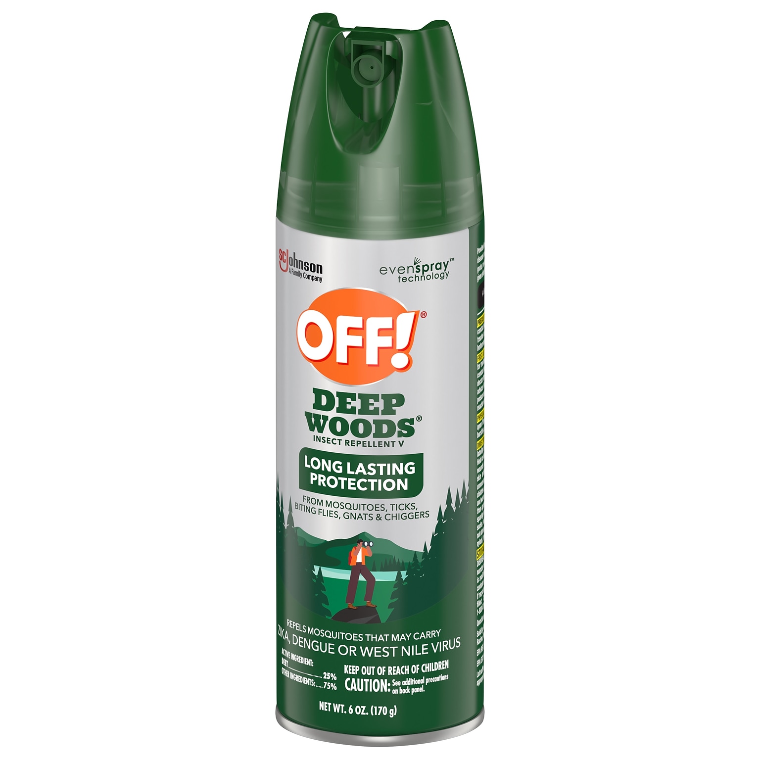 OFF! Deep Woods V Aerosol for Mosquitos, Alcohol Odor, 6 oz., 12/Carton (333242)