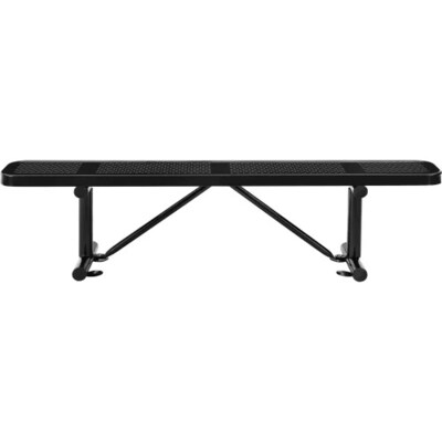 Global Industrial 6 Outdoor Steel Flat Bench, Perforated Metal, Black (262075BK)